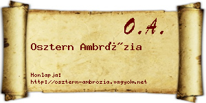 Osztern Ambrózia névjegykártya